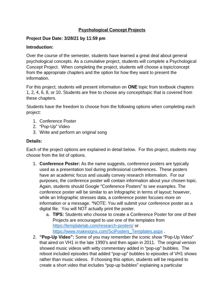 Psychological Concept Project Guide | PDF | Information | Infographics
