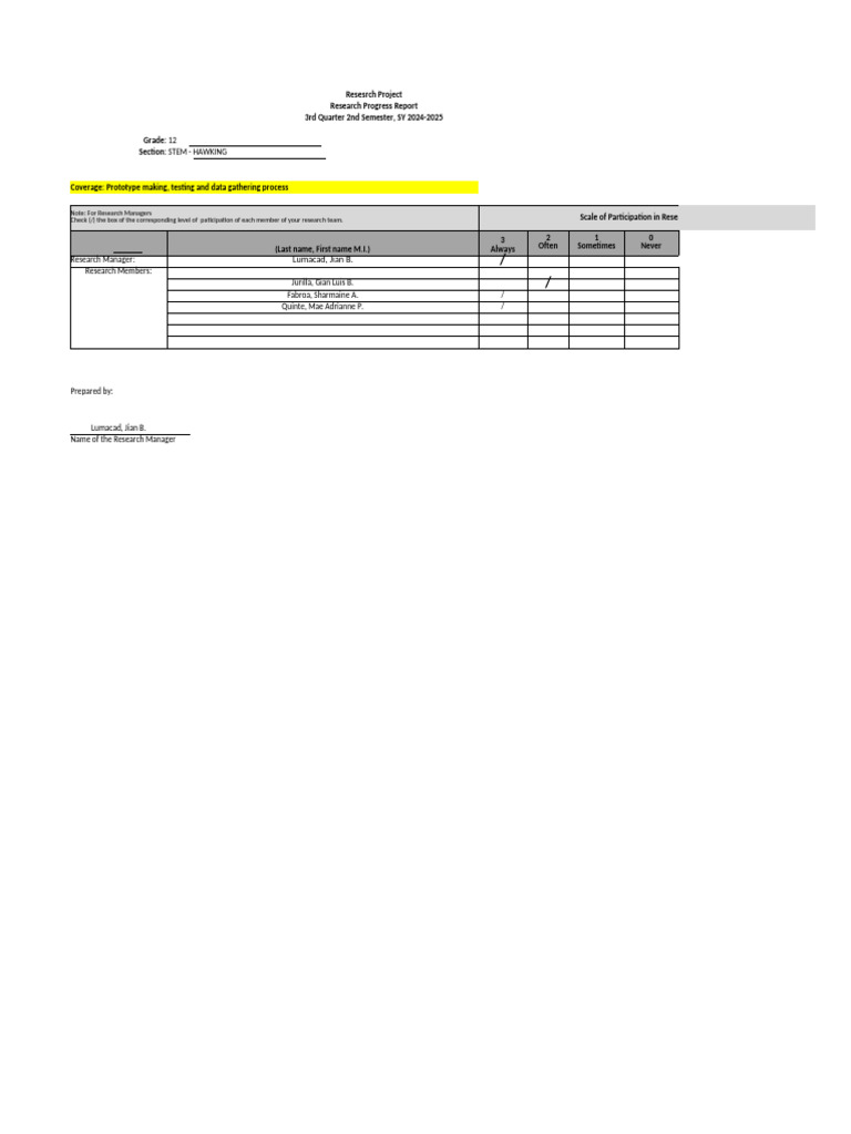 OK HAWKING Group 6 Research-Progress-Report 3rd Quarter | PDF