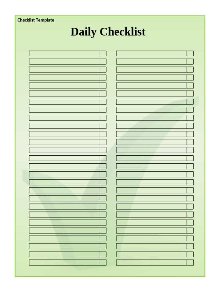 Checklist Template 03 | PDF
