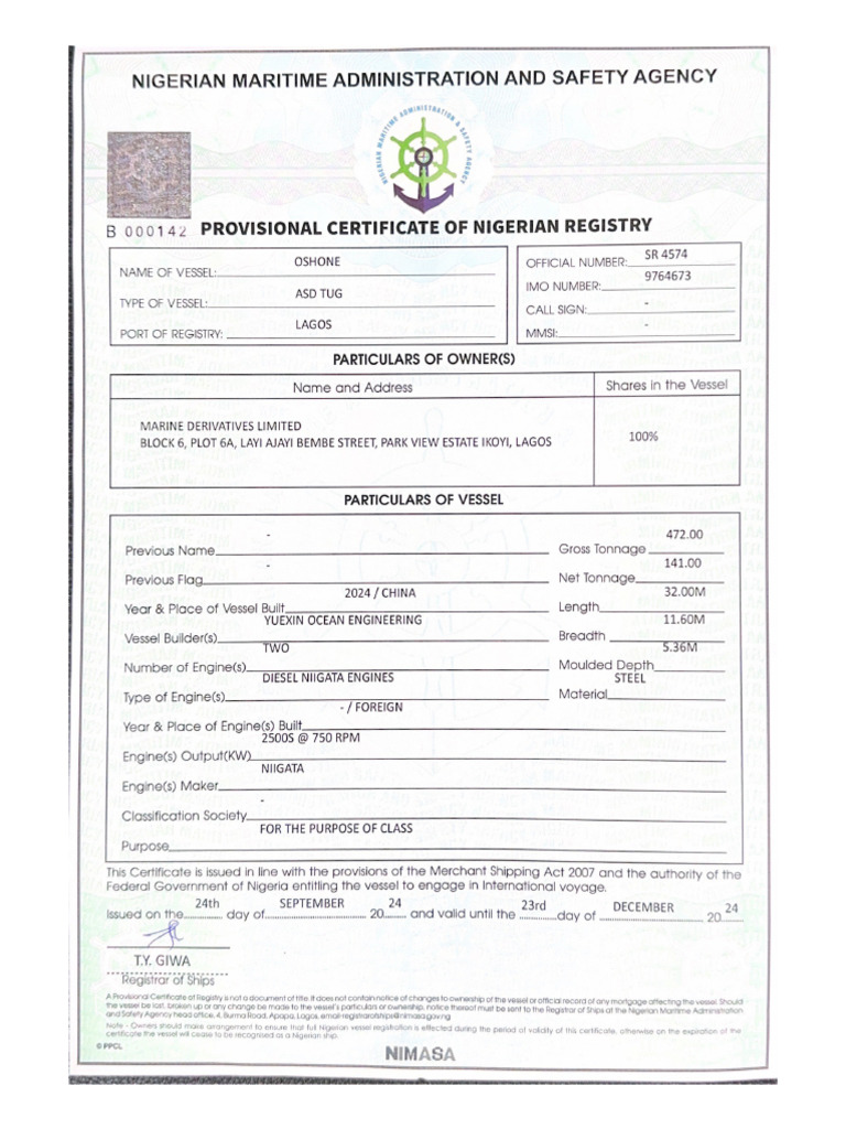 Nigerian Maritime Administration and Safety Agency | PDF