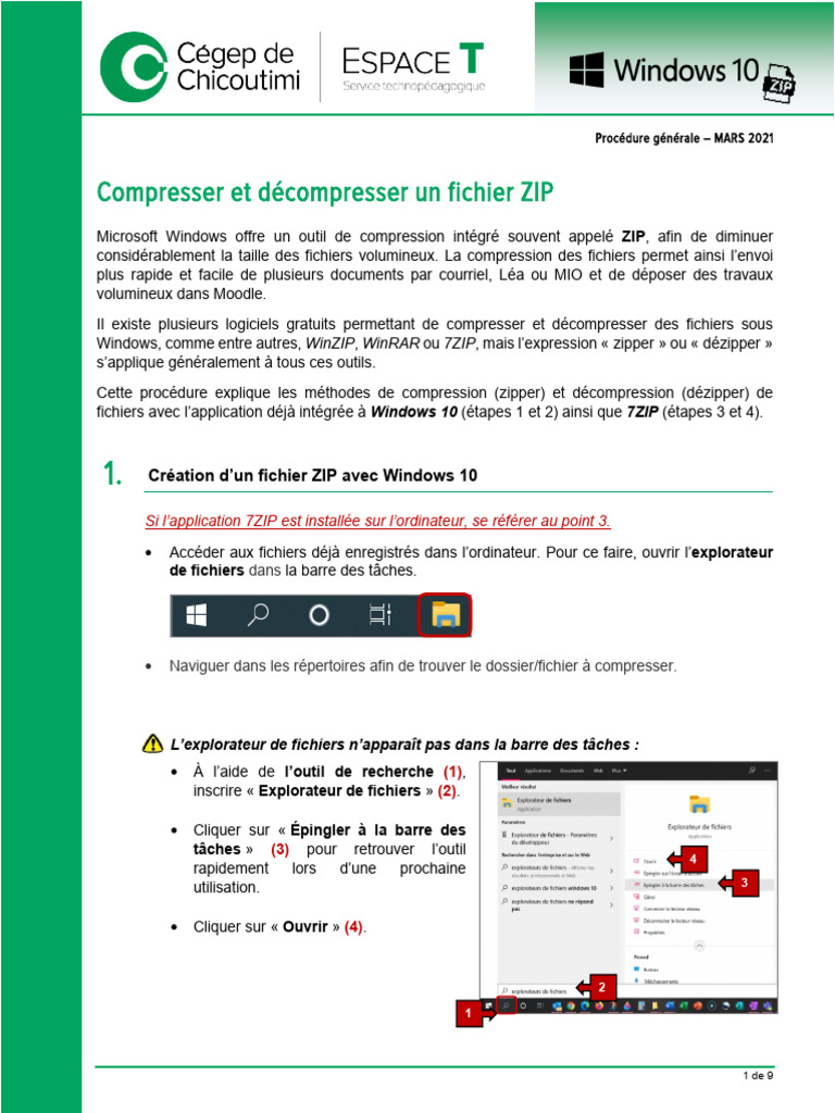 Compresser et décompresser avec 7ZIP | PDF | ZIP (format de fichier ...