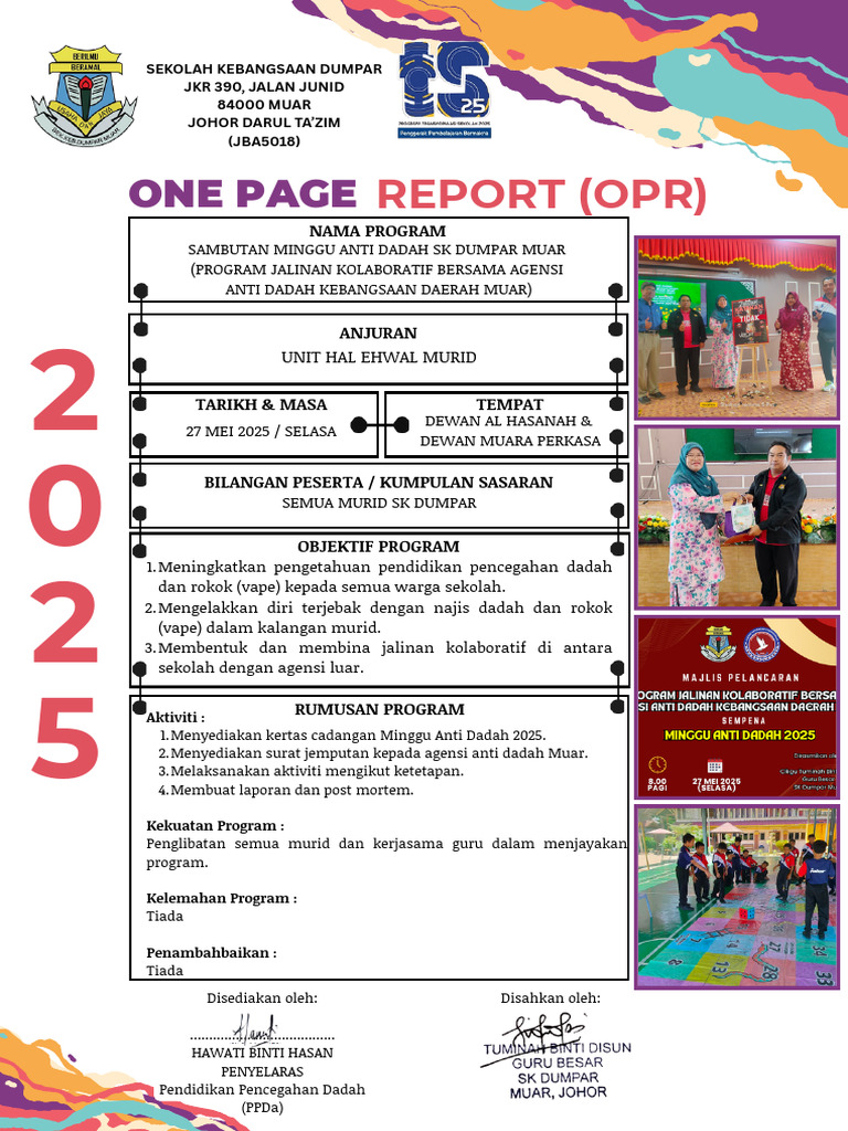 Opr Laporan Minggu Anti Dadah | PDF