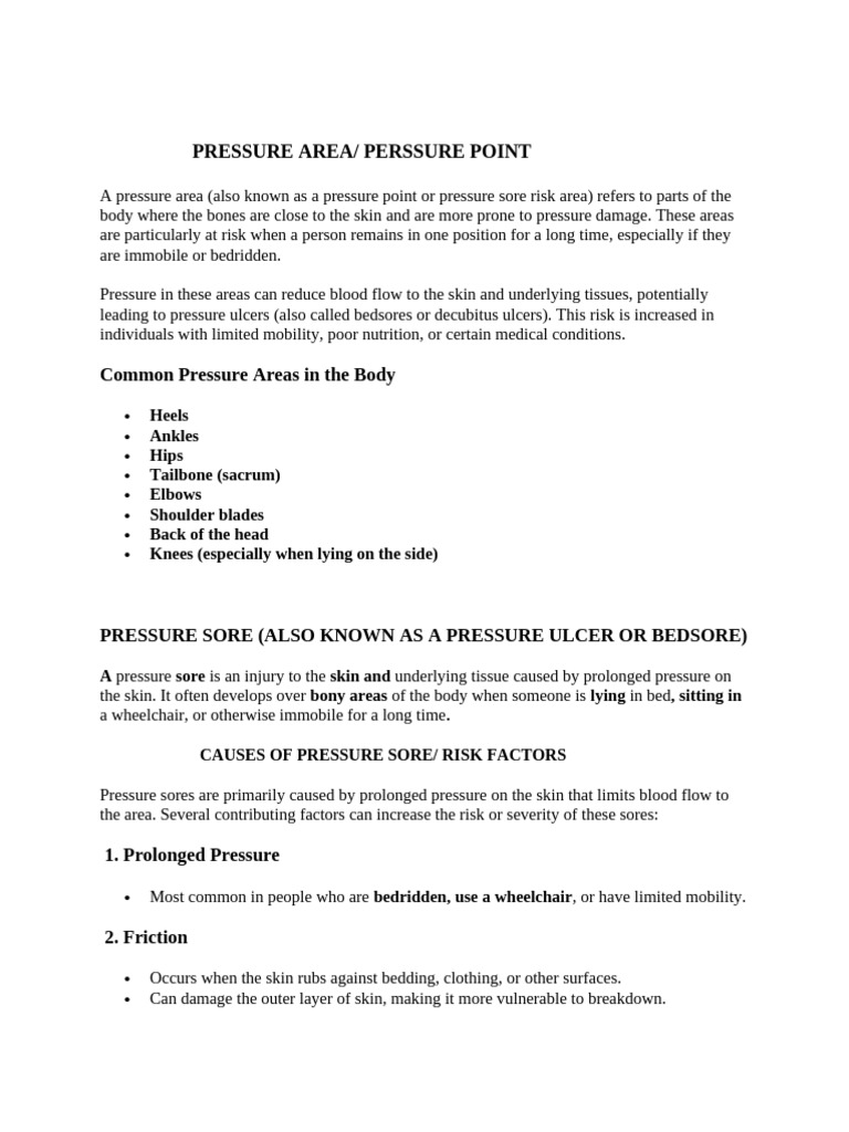 Understanding Pressure Areas and Sores | PDF | Wound | Diseases And ...