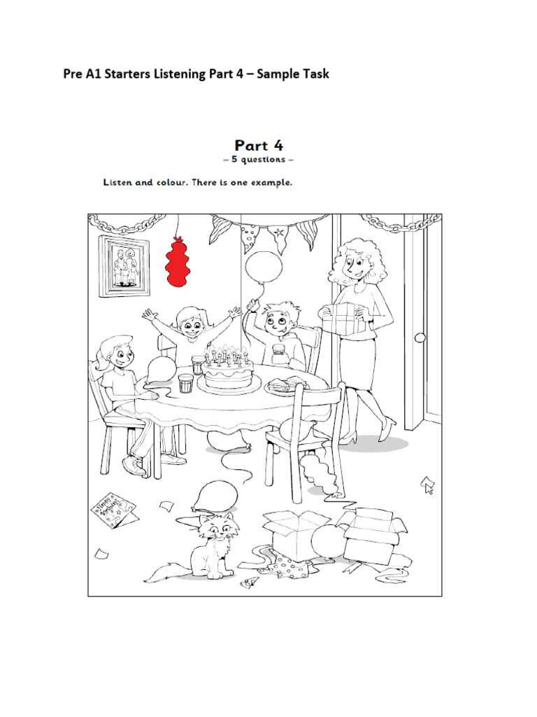 Pre A1 Starters Listening Part 4 | PDF