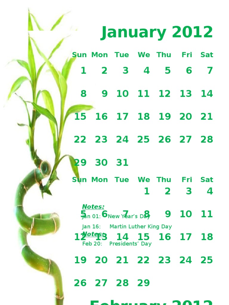 2012 Monthly Calendar Portrait 11 PDF