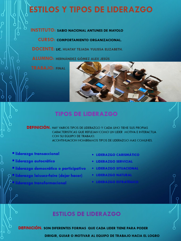 Tipos y Estilos de Liderazgo Efectivos | PDF | Liderazgo | Ciencias del ...