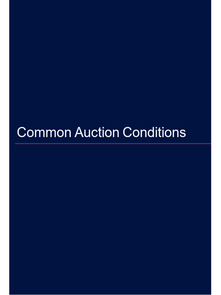 Common Auction Conditions Overview | PDF | Auction | Lease