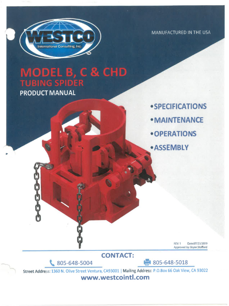 Westco Tubing Spider Slips B, C and CHD Manual | PDF