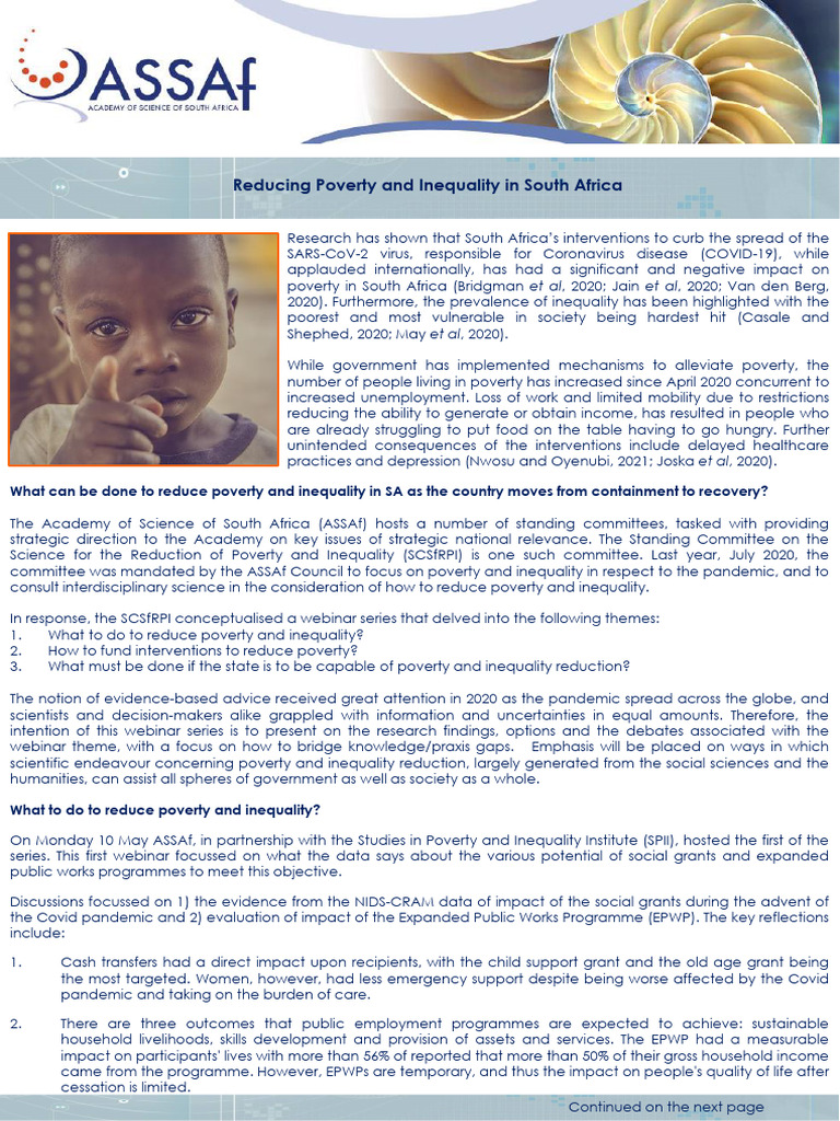31 Reducing Poverty and Inequality in South Africa | PDF | Poverty ...