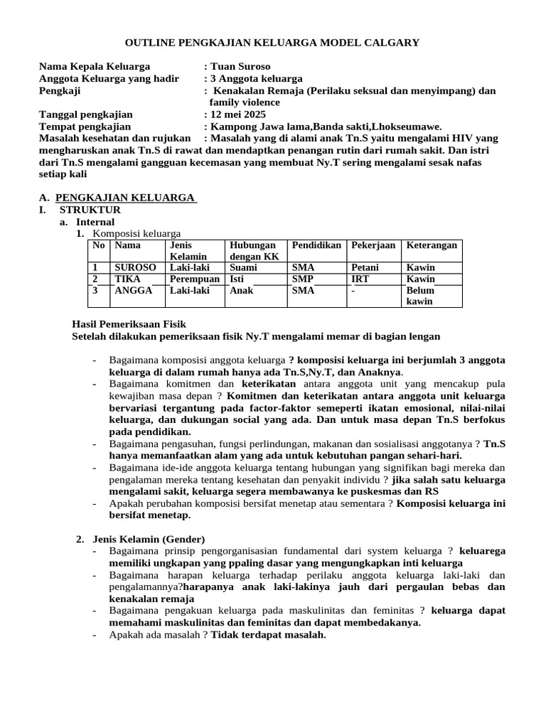 Kelompok 1 Pengkajian Calgary | PDF