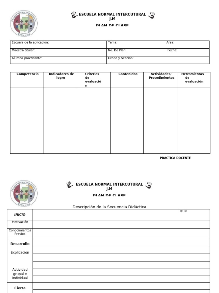 Plan de Clase para Práctica Docente | PDF | Maestros | Aprendizaje