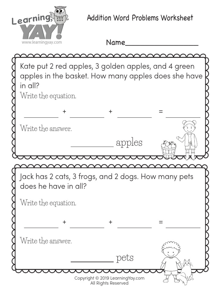 PDF First Grade Math Worksheets Operations and Algebraic Thinking ...
