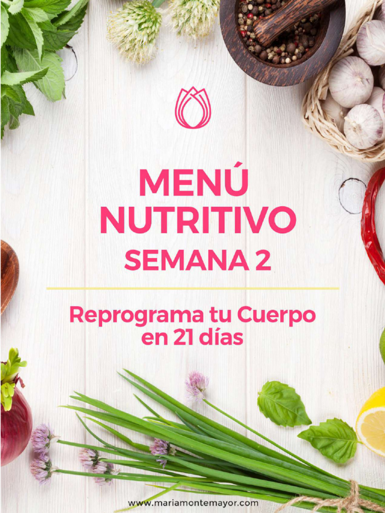 Semana 2 Menu Nutritivo Compressed | PDF | Cilantro | ensalada