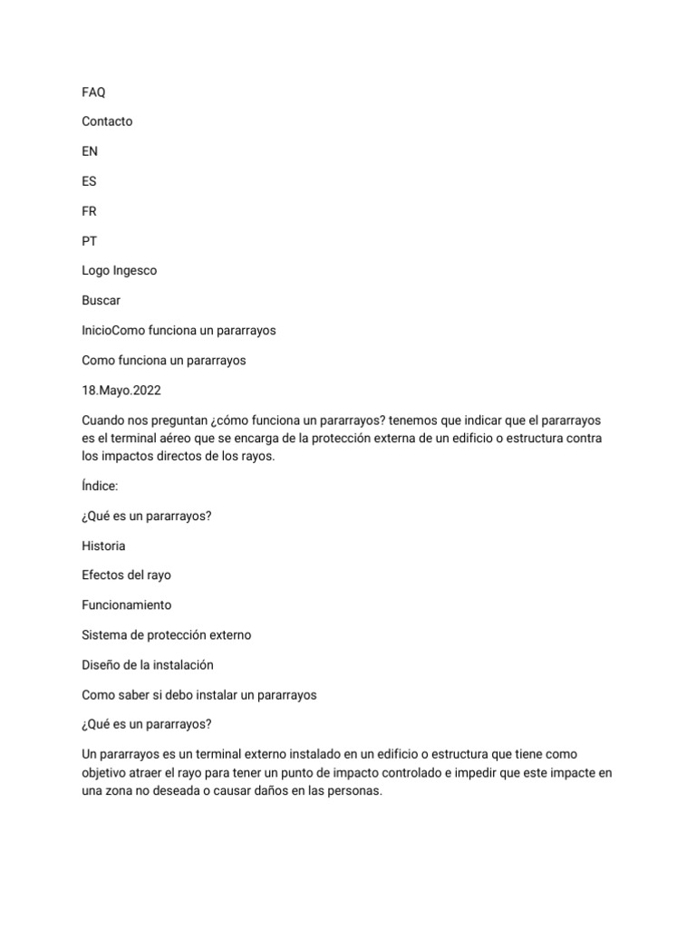 Sistema de Pararrayos | PDF | Relámpago | Electricidad