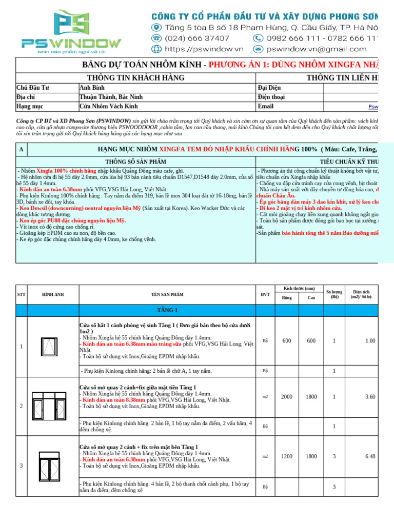 BG - Anh Bính - Thuận Thành - XFNK - KinLong | PDF