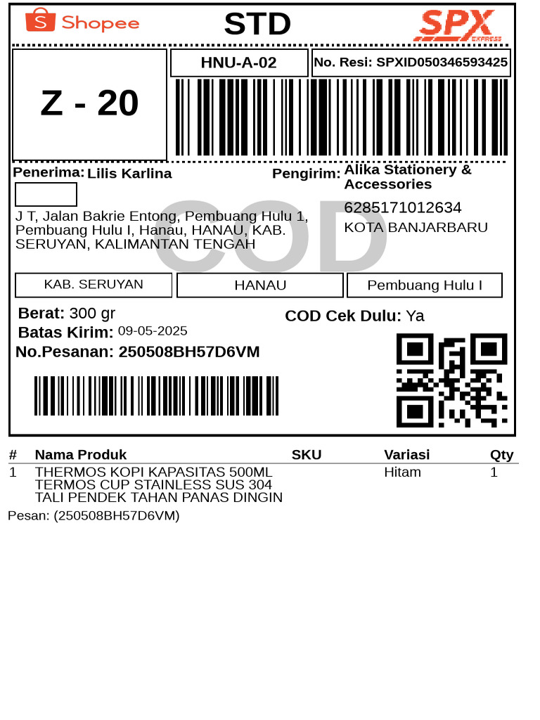 Label Pengiriman - Reguler 1 14 | PDF