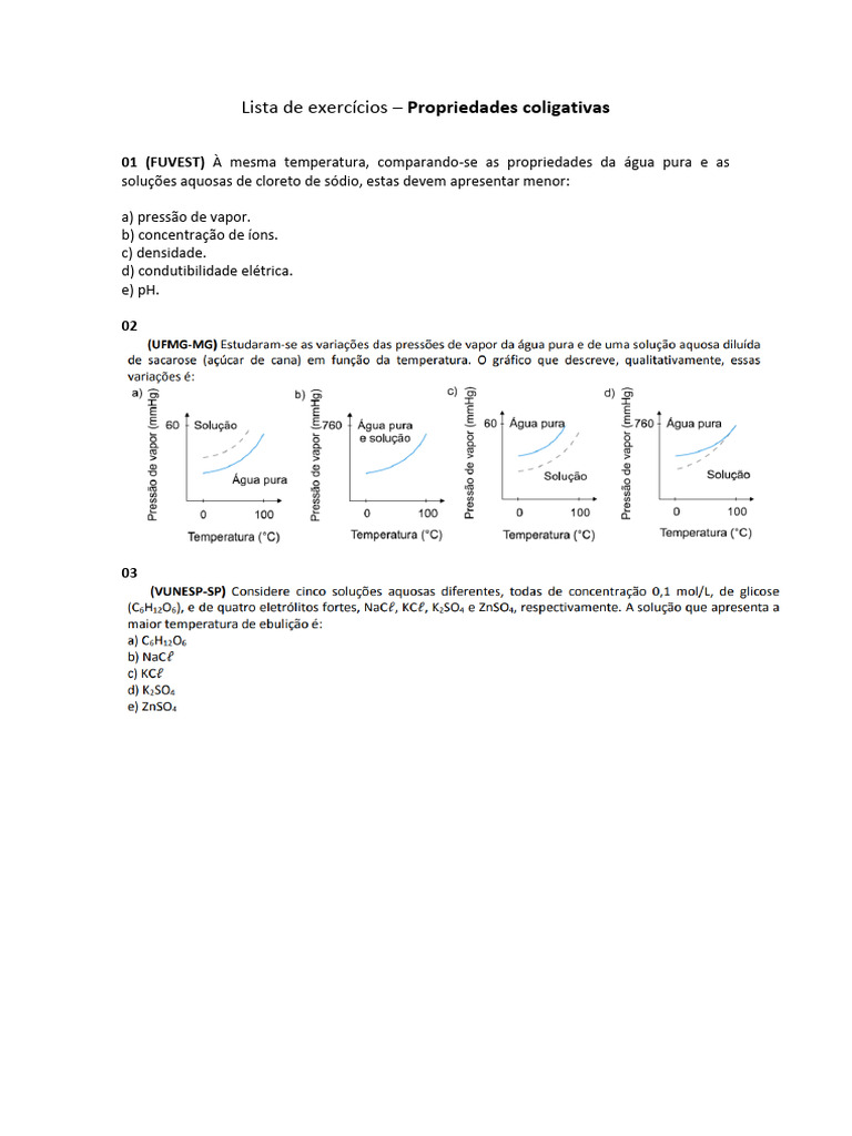 Lista de Exercícios - Propriedades Coligativas-D272d53aeac14b4597e867b ...