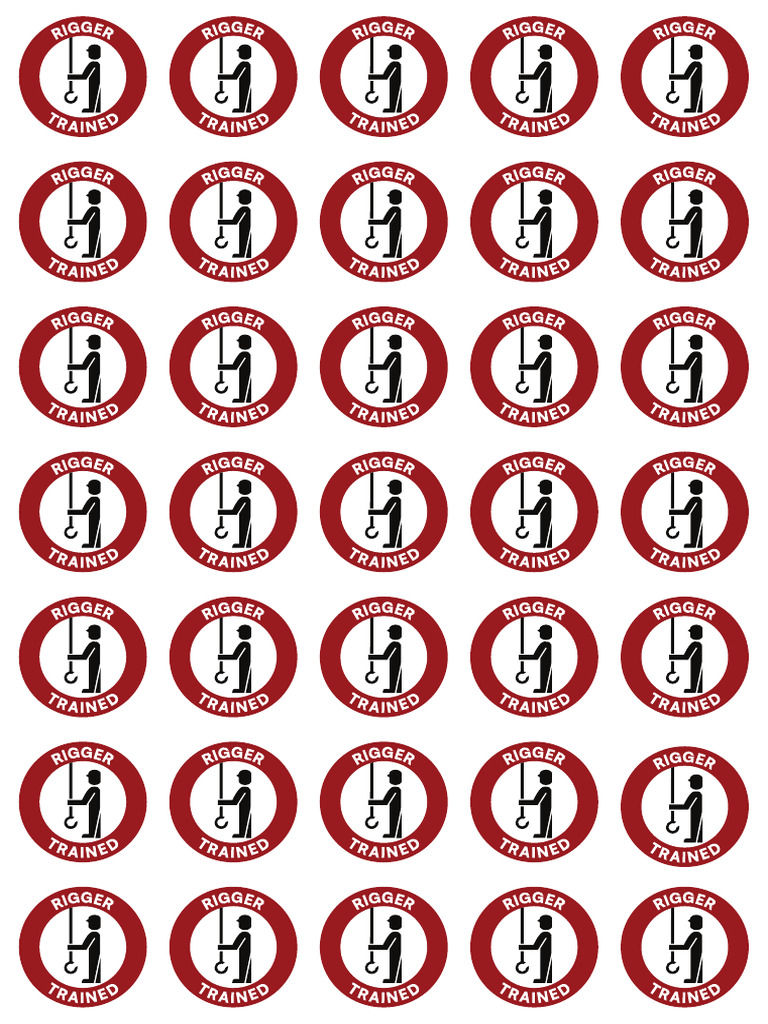 Rigger Training Stickers - A4 Size | PDF