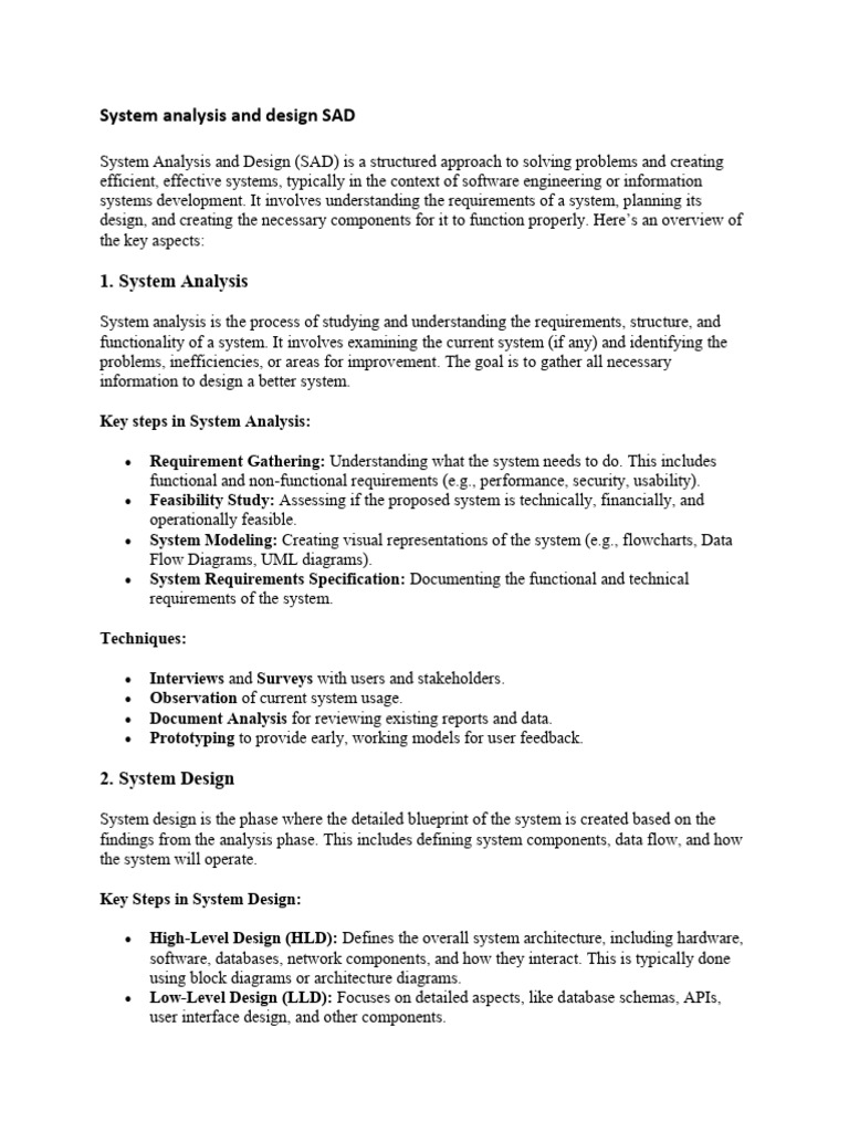 System Analysis and Design Overview | PDF | Software Testing | System