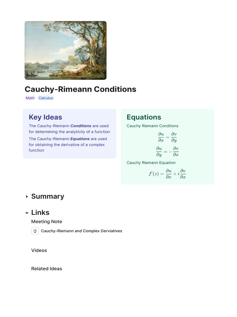 Cauchy-Rimeann Conditions | PDF