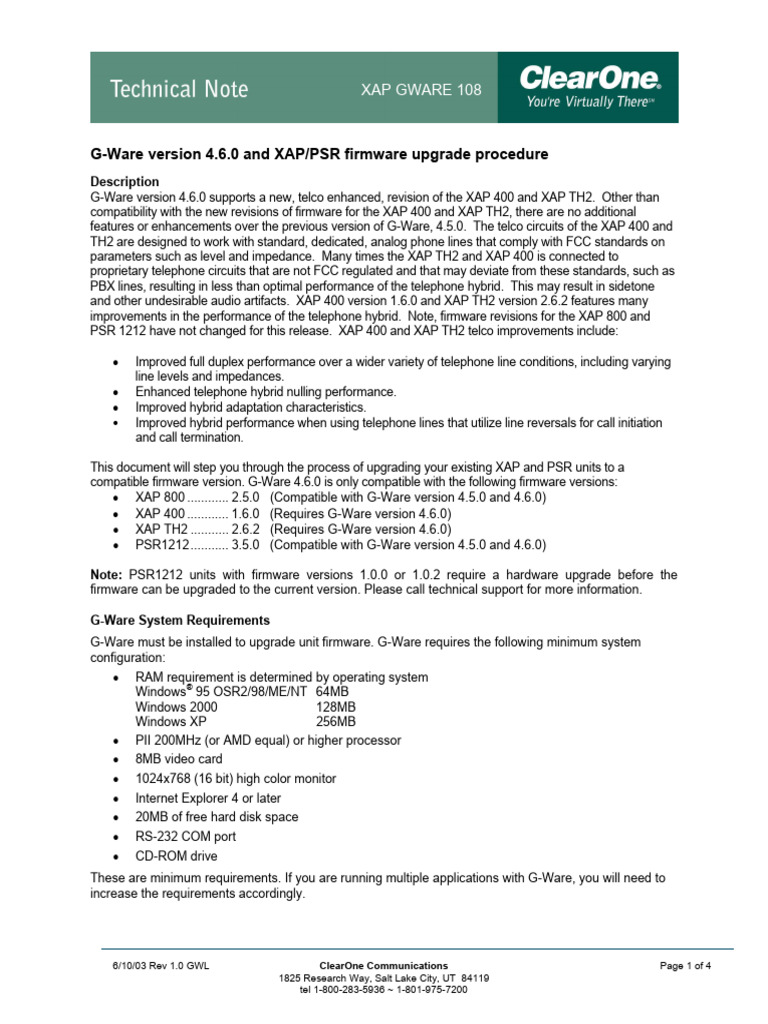 108 - GWare Firmware Upgrade | PDF | Windows 2000 | Computer Science