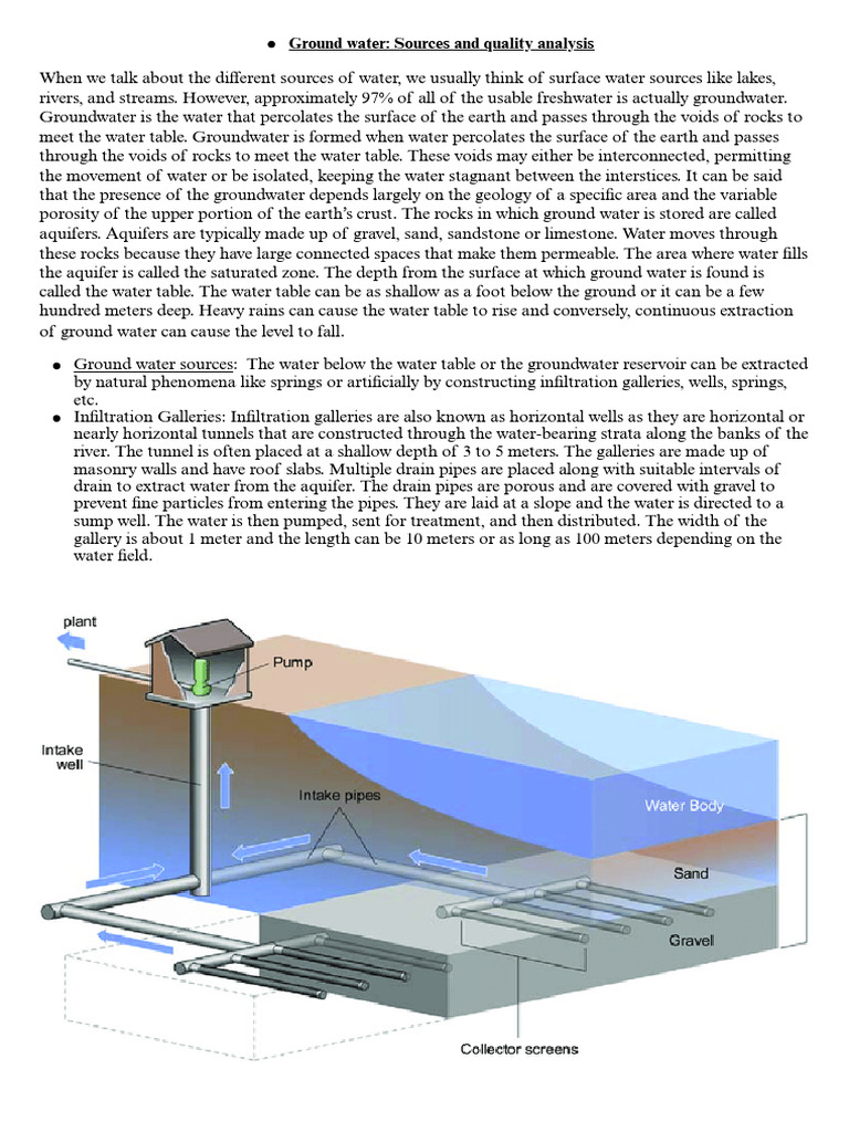 Groundwater Sources and Quality Analysis | PDF | Water Pollution ...