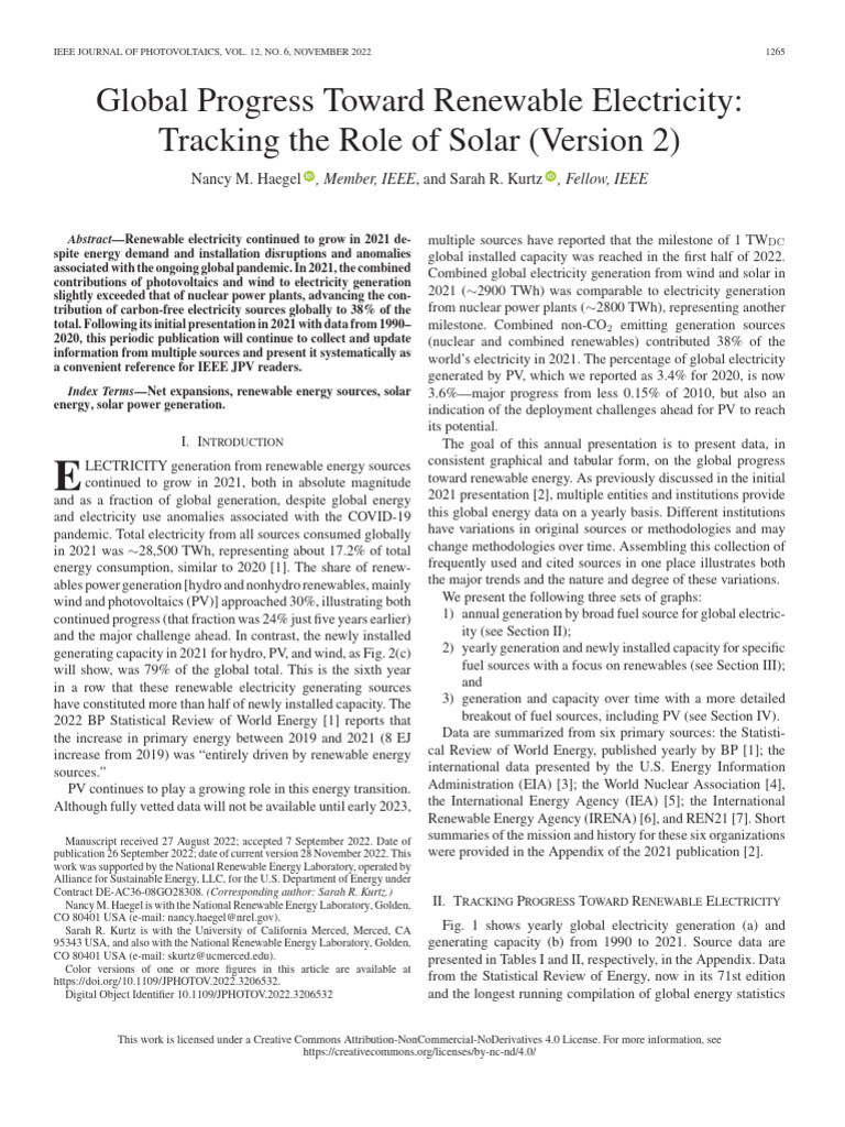 Global Solar Energy Progress 2021 | PDF | Photovoltaics | Renewable Energy