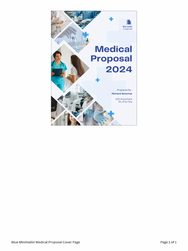 Blue Minimalist Medical Proposal Cover Page | PDF