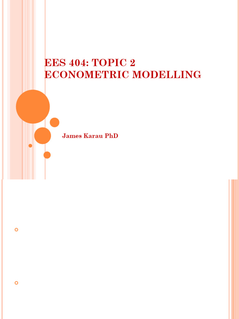 Econometric Modelling Overview | PDF | Econometrics | Statistics