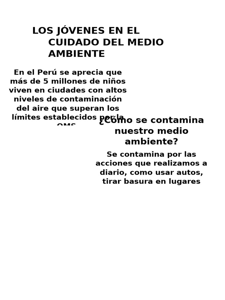 Los Jóvenes en El Cuidado Del Medio Ambiente | PDF