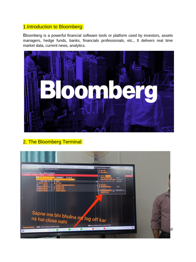 Bloomberg Learning Report - Bhagyashri Attarde | PDF