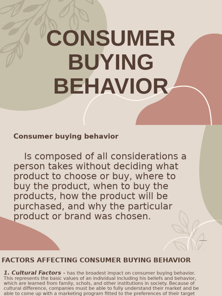 Understanding Consumer Buying Behavior | PDF | Retail | Advertising