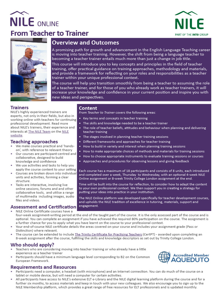 Course Description Online FTT | PDF | Teachers | Educational Technology