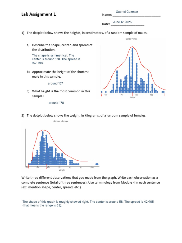 Lab Assignment on Statistical Analysis | PDF