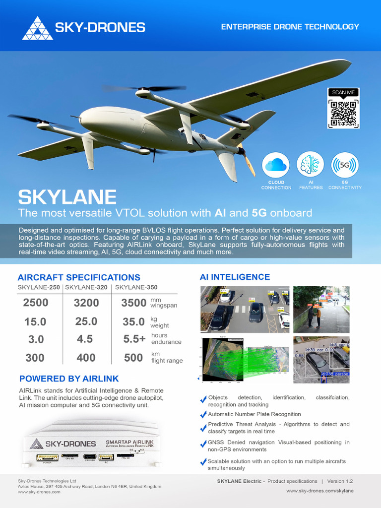 Sky Drones Skylane Datasheet | PDF