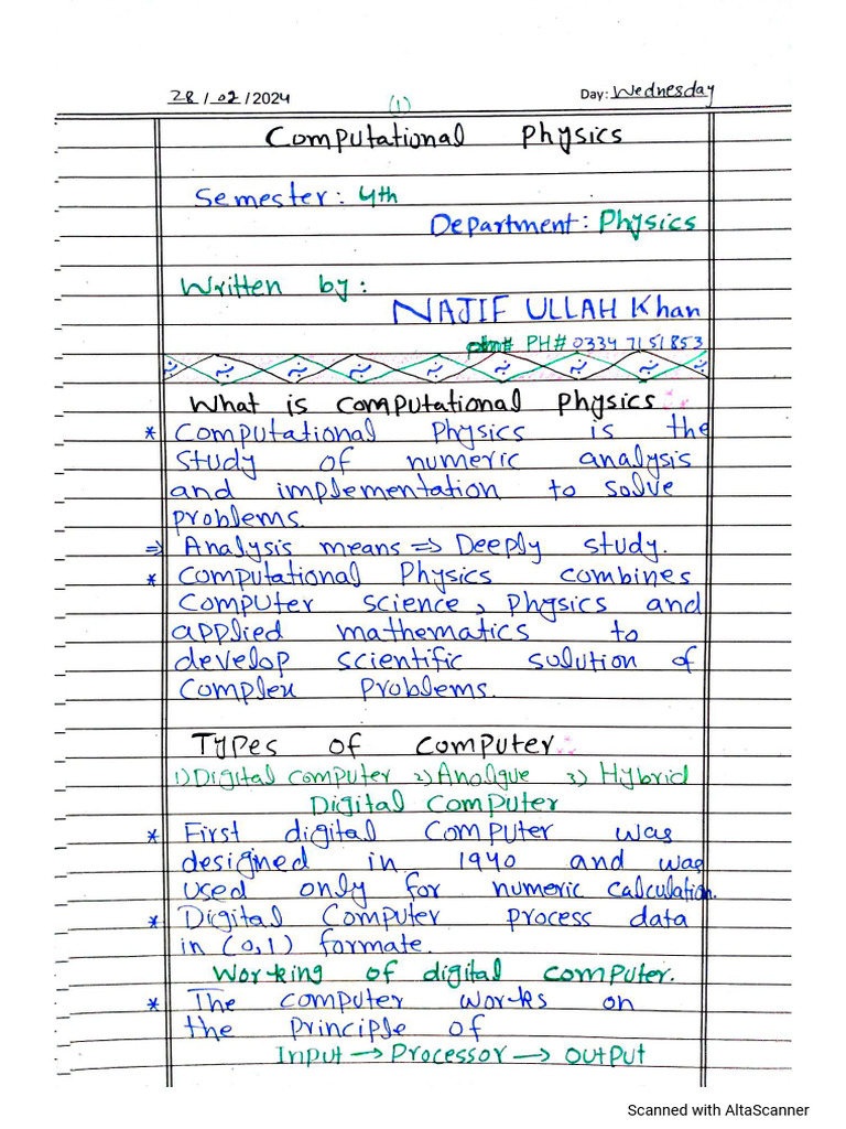 Computational Physics Full Notes | PDF