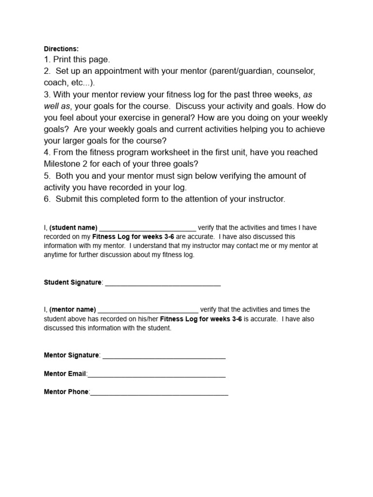 Student and Mentor Signatures Week#456 | PDF