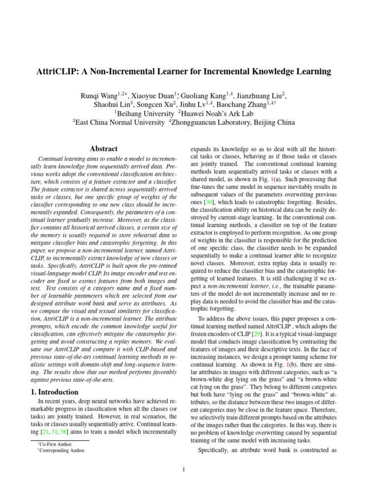 AttriCLIP: Non-Incremental Learning Method | PDF | Statistical ...