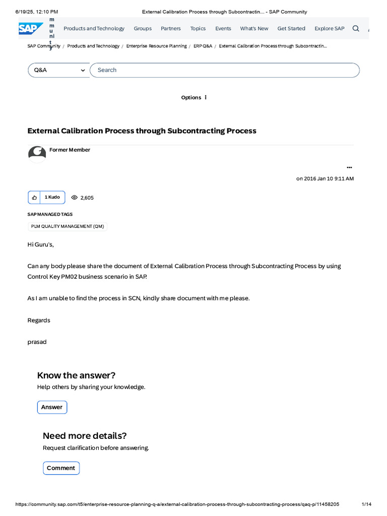 External Calibration in SAP ERP | PDF | Computing