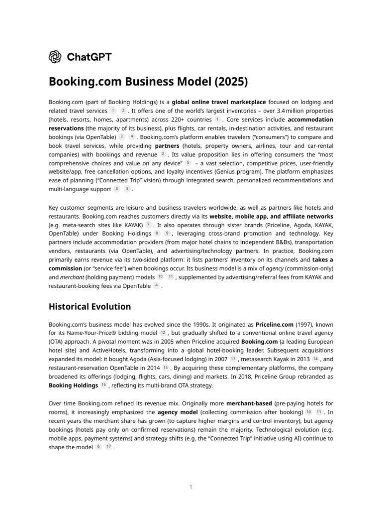 Booking.com Business Model Overview | PDF | Booking.Com | Priceline.Com