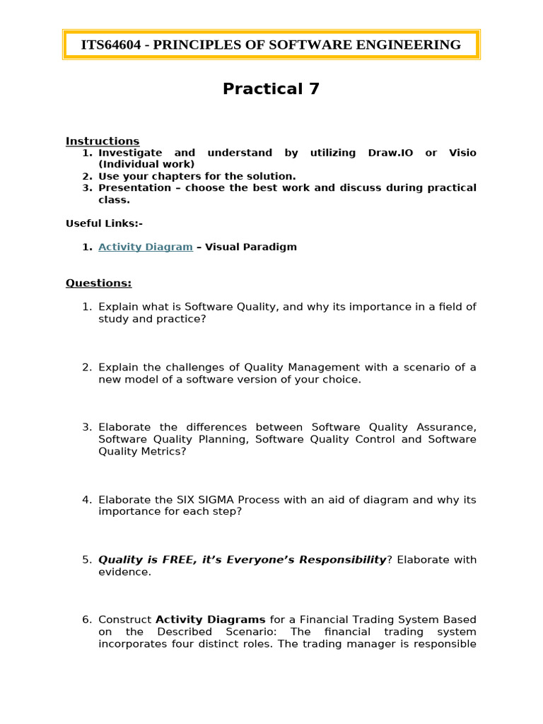 Software Engineering Quality Principles | PDF