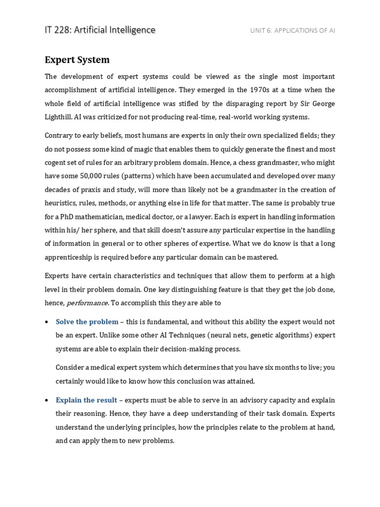 Expert Systems: Reducing Decision Errors | PDF | Computer Vision ...