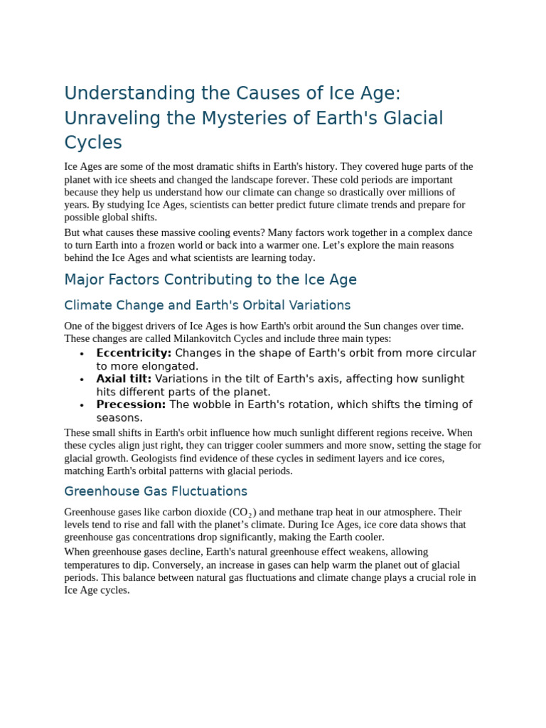 Causes of Ice Ages Explained | PDF | Ice Age | Earth
