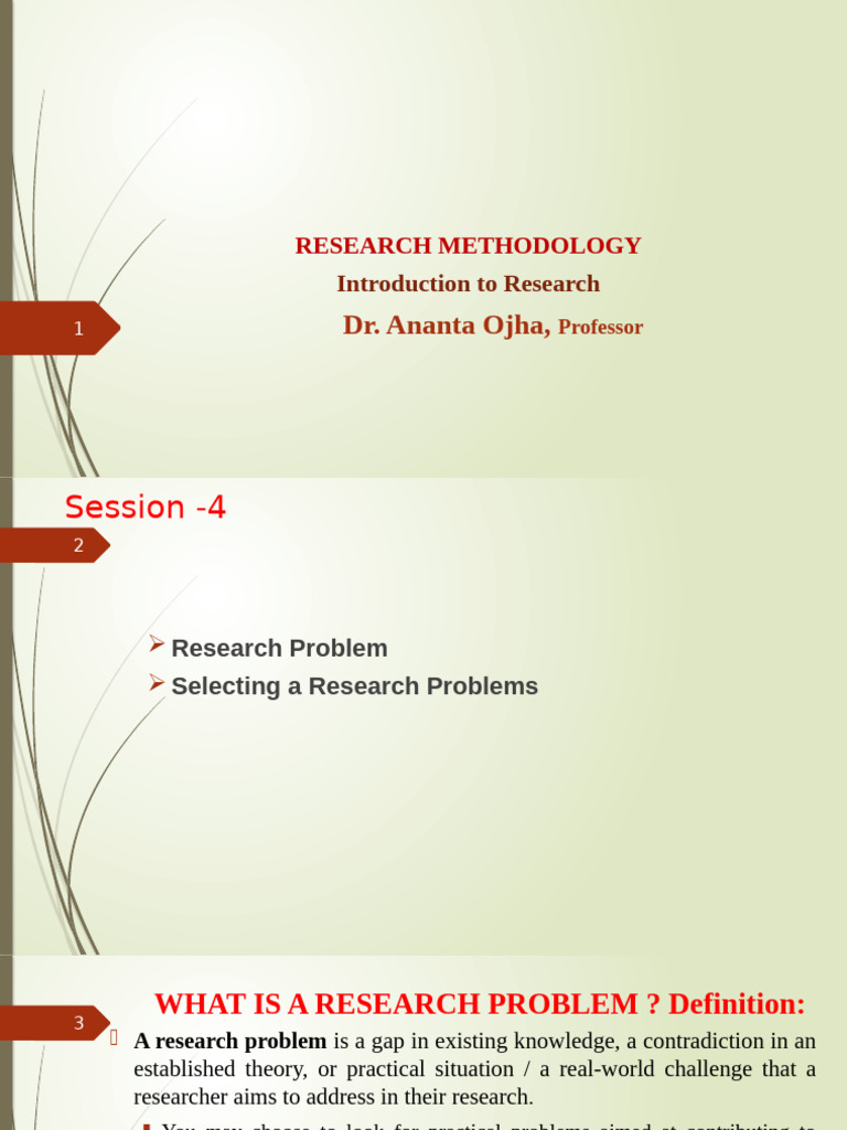 Defining a Research Problem Guide | PDF | Knowledge | Methodology
