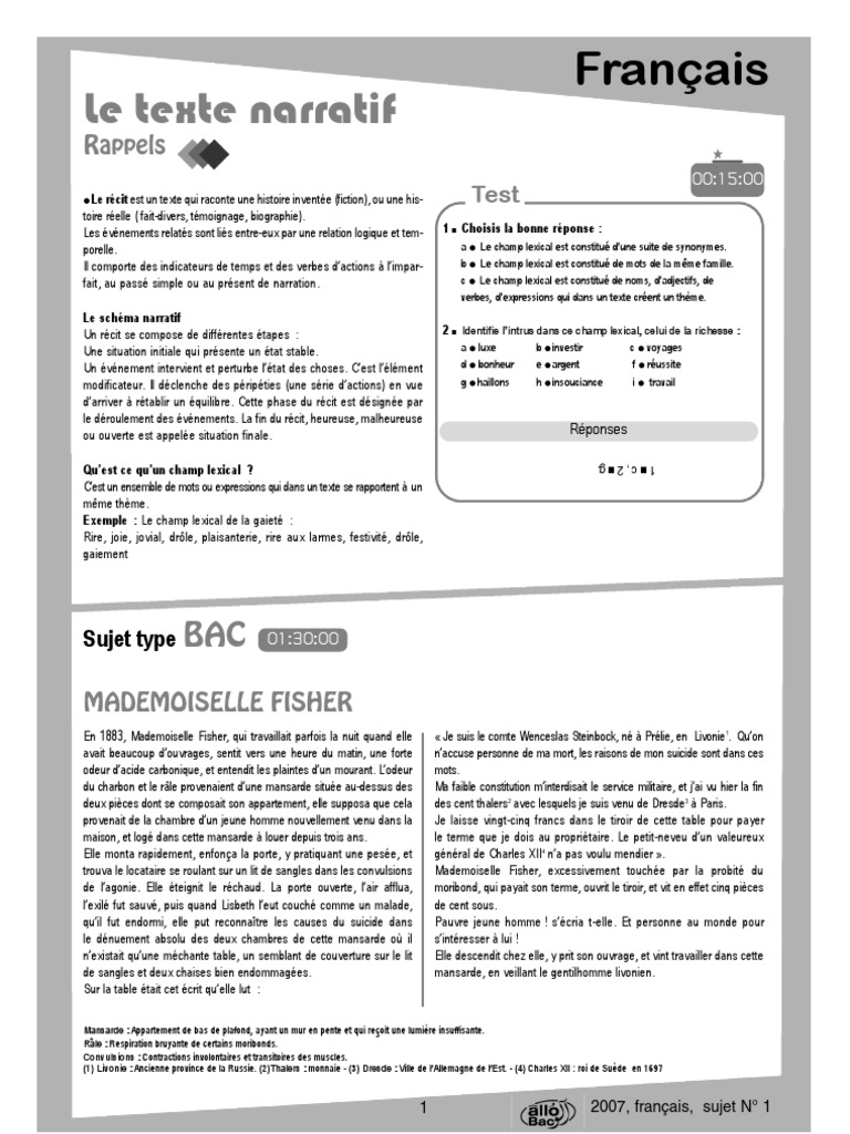 Comprendre le texte narratif en français | PDF | Verbe | Linguistique