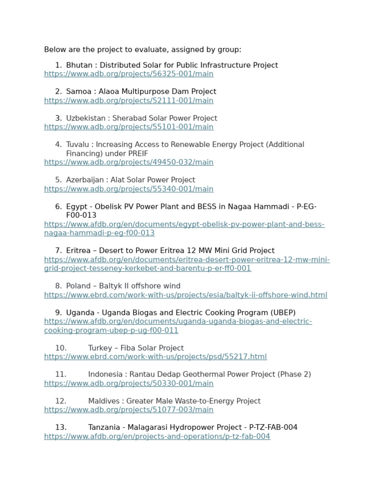 Energy Projects 2025 | PDF
