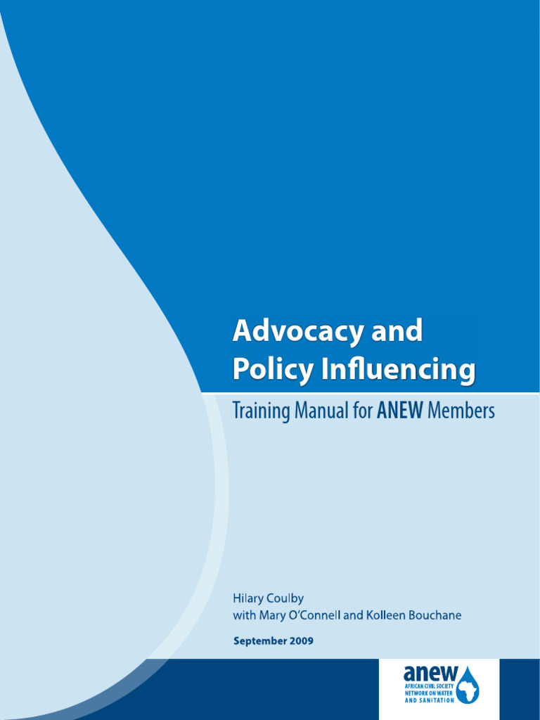 ANEW Advocacy Training Manual | PDF | Wash | Sanitation