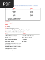 January-February 2026 Duty Roster | PDF