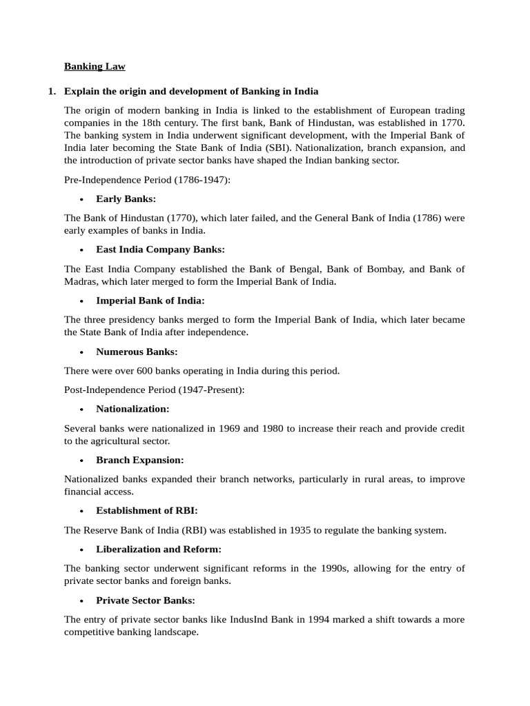 Overview of Banking Law in India | PDF | Cheque | Banks