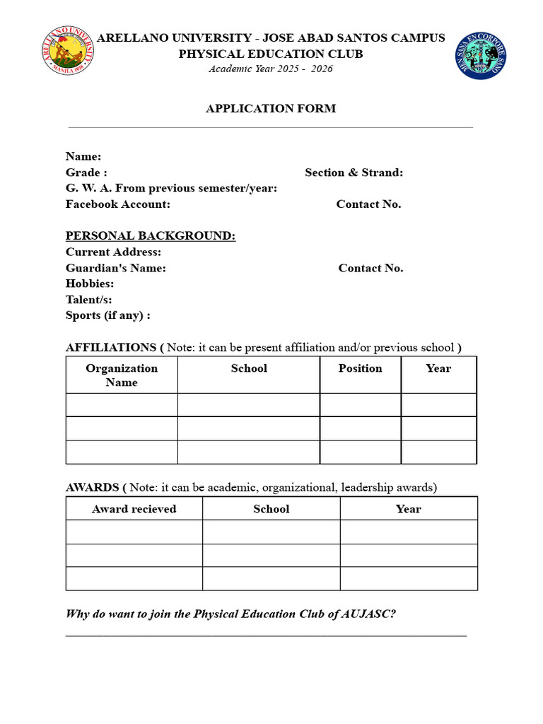 Application Form | PDF
